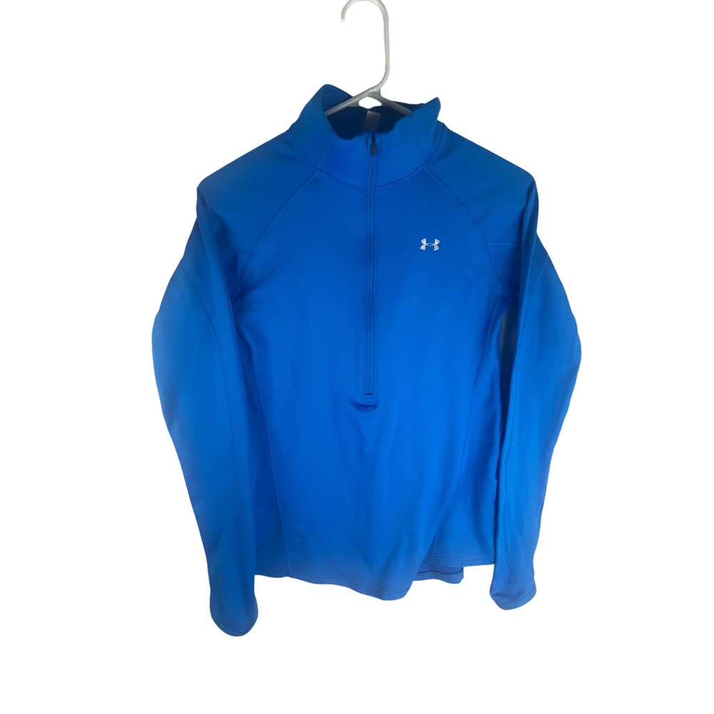 Under Armour Pullover Womens XS Blue 1/4 Zip ColdGear Fitted Thermal Shirt Top